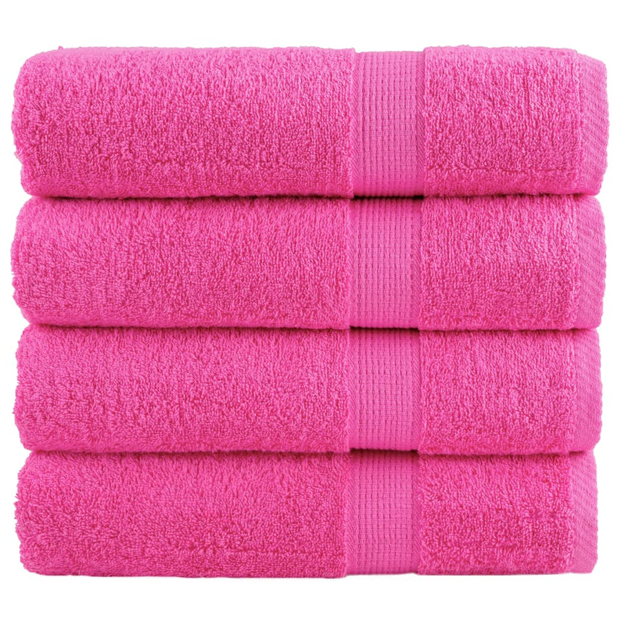 Badhanddoeken 4 st 600 g/m² 70x140 cm 100% katoen roze