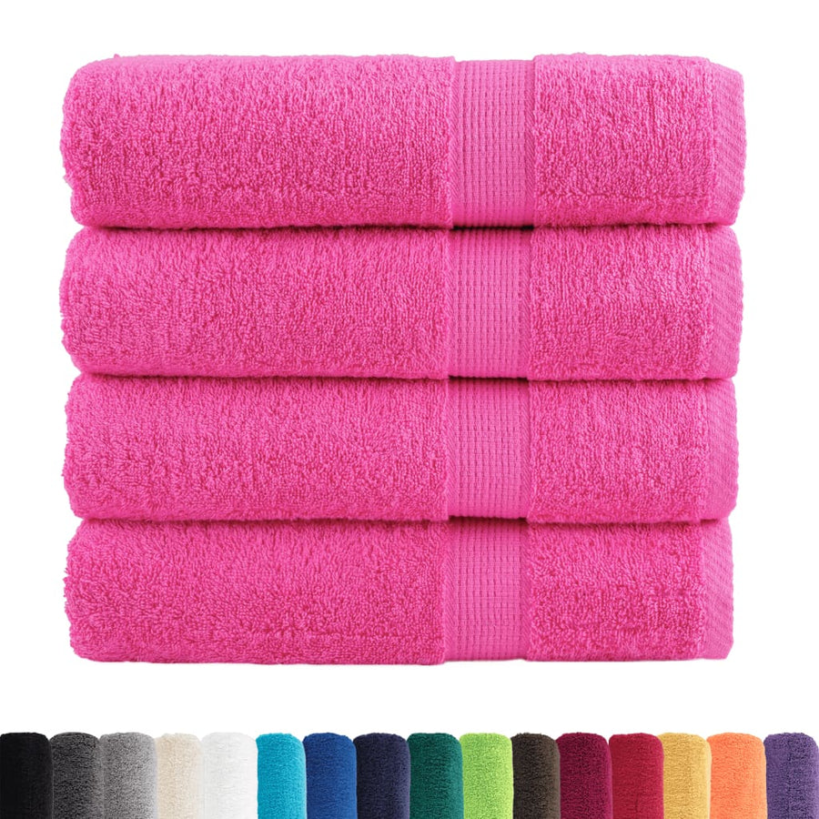 Badhanddoeken 4 st 600 g/m² 70x140 cm 100% katoen roze