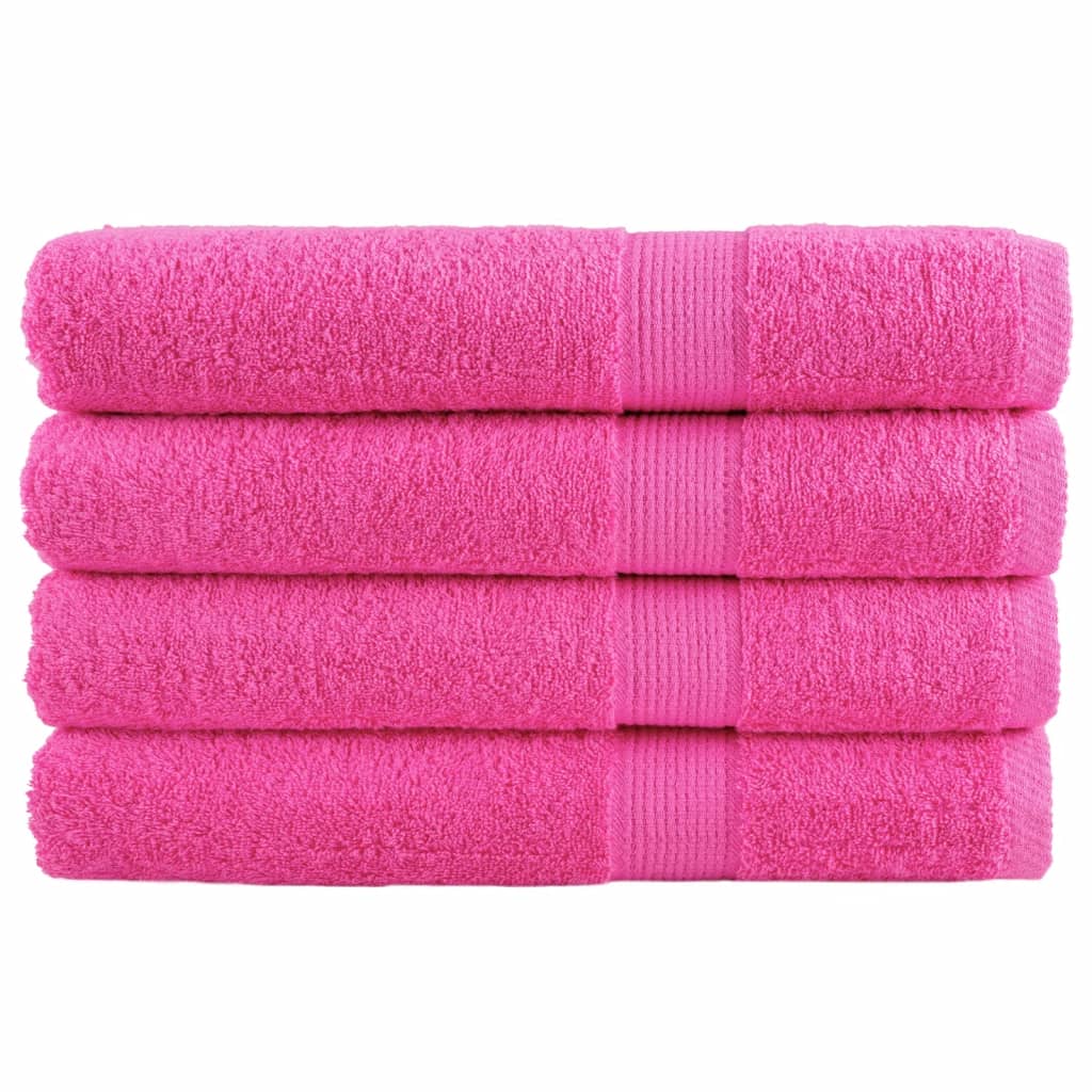 Saunadoeken 4 st 600 g/m² 80x200 cm 100% katoen roze