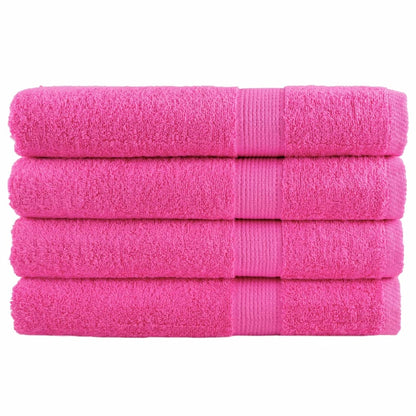 Saunadoeken 4 st 600 g/m² 80x200 cm 100% katoen roze