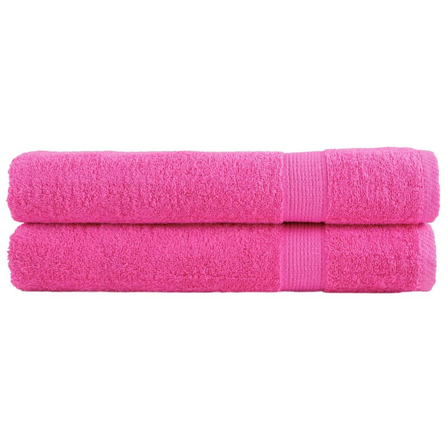 Handdoeken 2 st 600 g/m² 100x200 cm 100% katoen roze