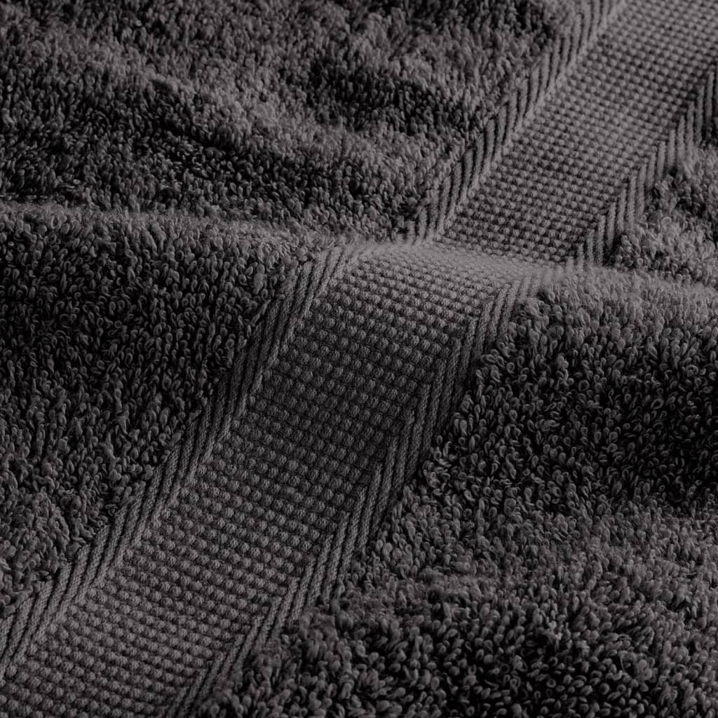 8-delige Handdoekenset 600 g/m² 100% katoen antracietkleurig