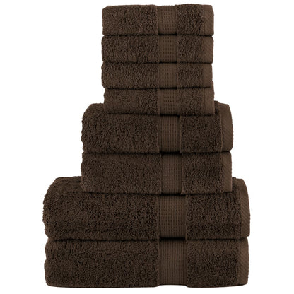 8-delige Handdoekenset SOLUND 600 g/m² bruin