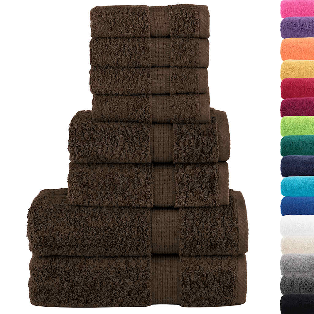 8-delige Handdoekenset SOLUND 600 g/m² bruin