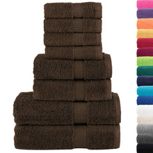8-delige Handdoekenset SOLUND 600 g/m² bruin