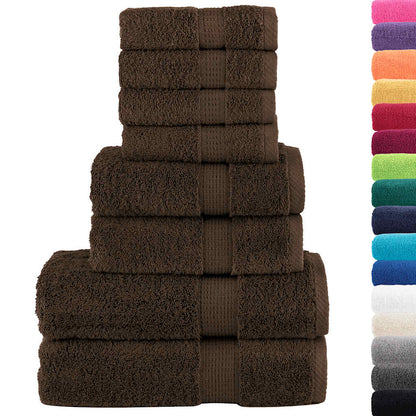8-delige Handdoekenset SOLUND 600 g/m² bruin