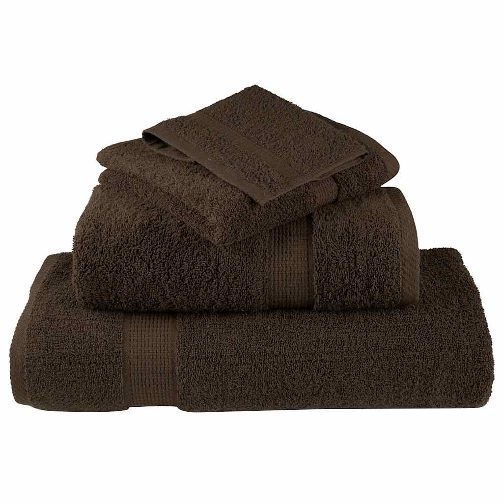 8-delige Handdoekenset SOLUND 600 g/m² bruin