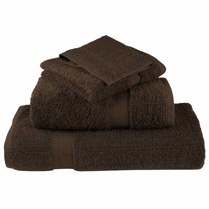 8-delige Handdoekenset SOLUND 600 g/m² bruin