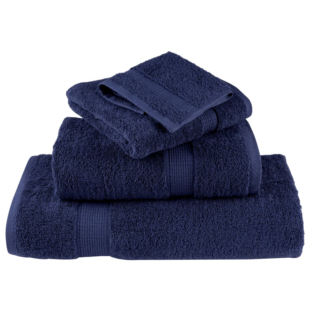 8-delige Handdoekenset 600 g/m² 100% katoen marineblauw