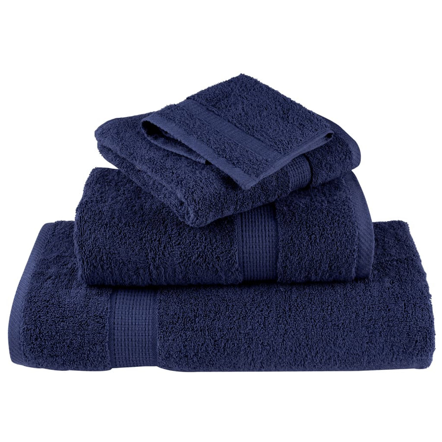 8-delige Handdoekenset 600 g/m² 100% katoen marineblauw