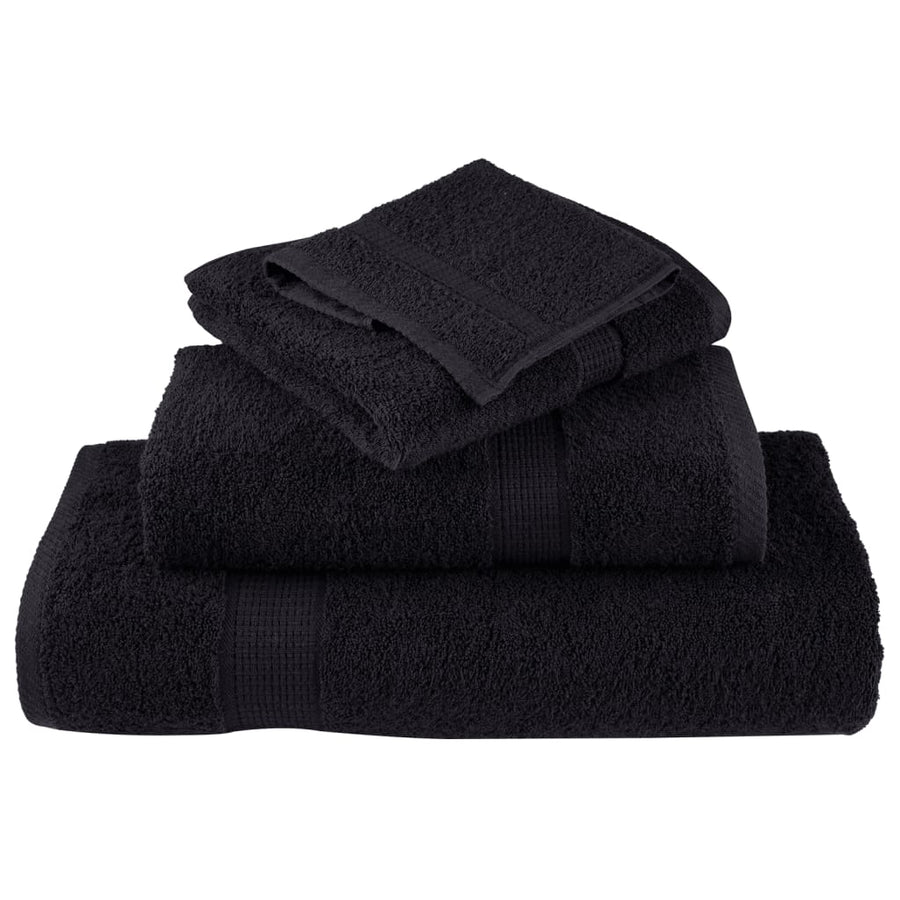 8-delige Handdoekenset 600 g/m² 100% katoen zwart