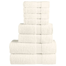 8-delige Handdoekenset 600 g/m² 100% katoen crèmekleurig