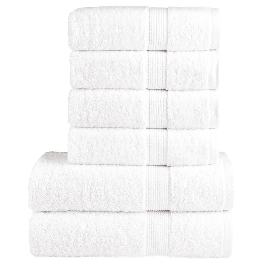 6-delige Handdoekenset 600 g/m² 100% katoen wit
