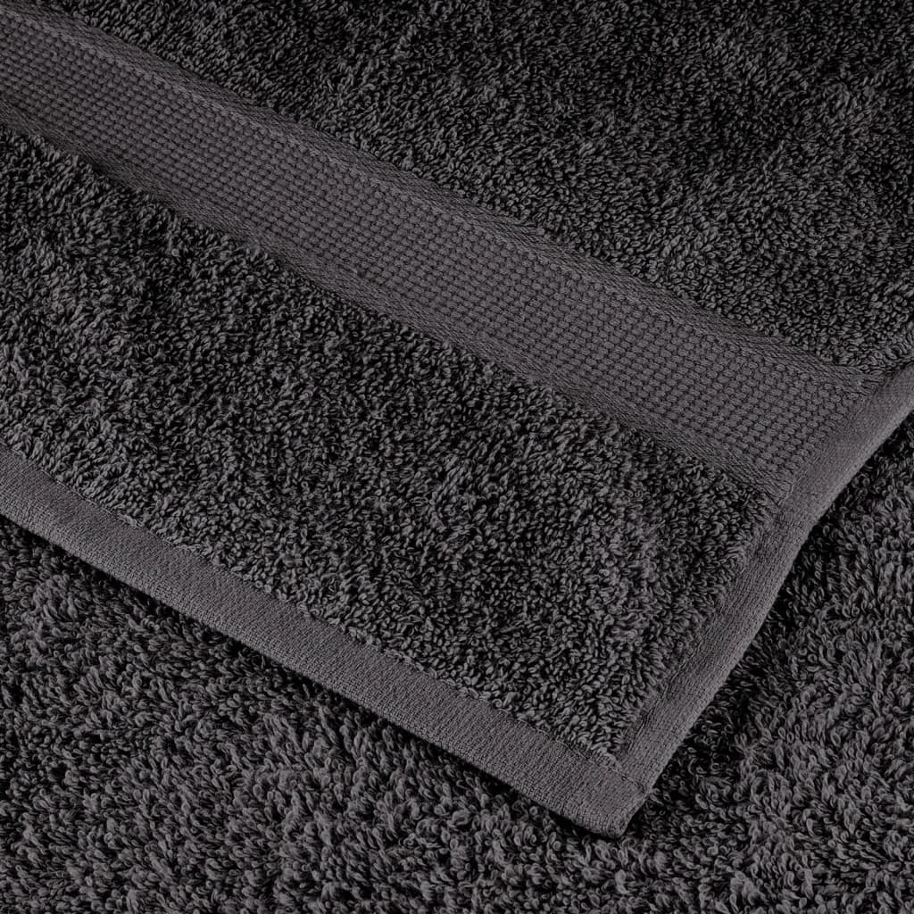 6-delige Handdoekenset 600 g/m² 100% katoen antracietkleurig