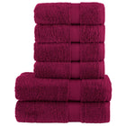 Handdoekenset 6-delig SOLUND 600 g/m² bordeauxrood