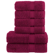 Handdoekenset 6-delig SOLUND 600 g/m² bordeauxrood