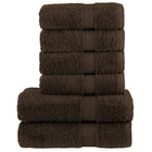 Handdoekenset 6 stuks bruin 600 g/m²