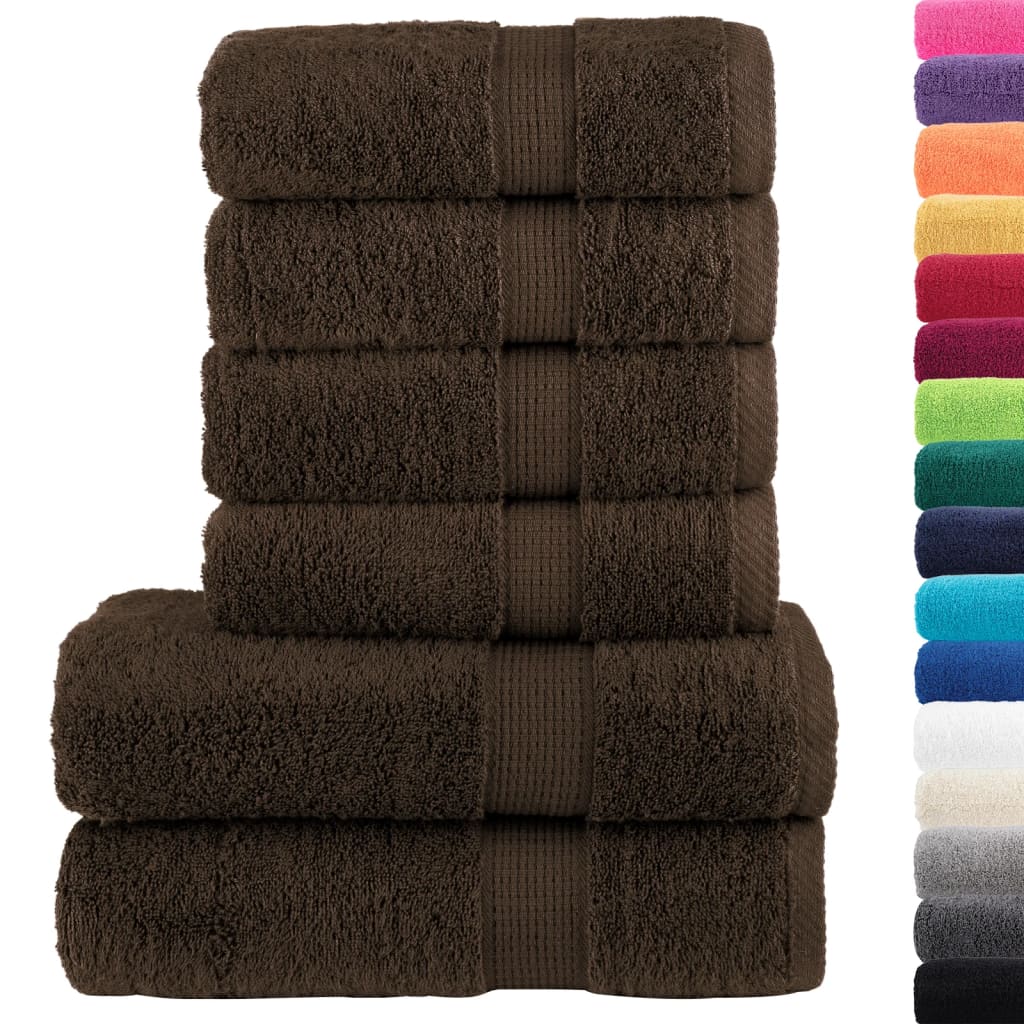 6-Delige Handdoekenset Solund 600 G/M² Bruin