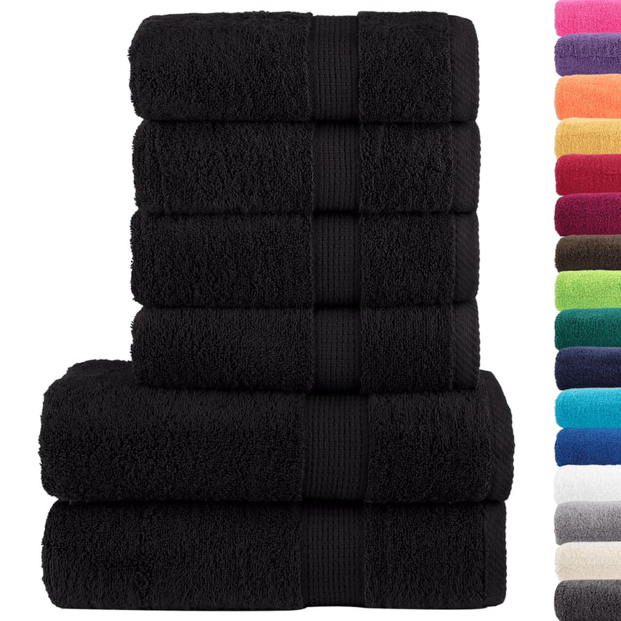 6-Delige Handdoekenset Solund 600 G/M² Zwart