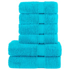 Handdoekenset 6-delig 600 g/m² turquoise