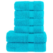 Handdoekenset 6-delig 600 g/m² turquoise