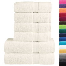 6-delige Handdoekenset 600 g/m² 100% katoen crèmekleurig