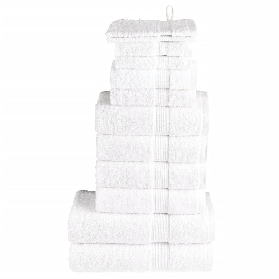 12-delige Handdoekenset 600 g/m² 100% katoen wit