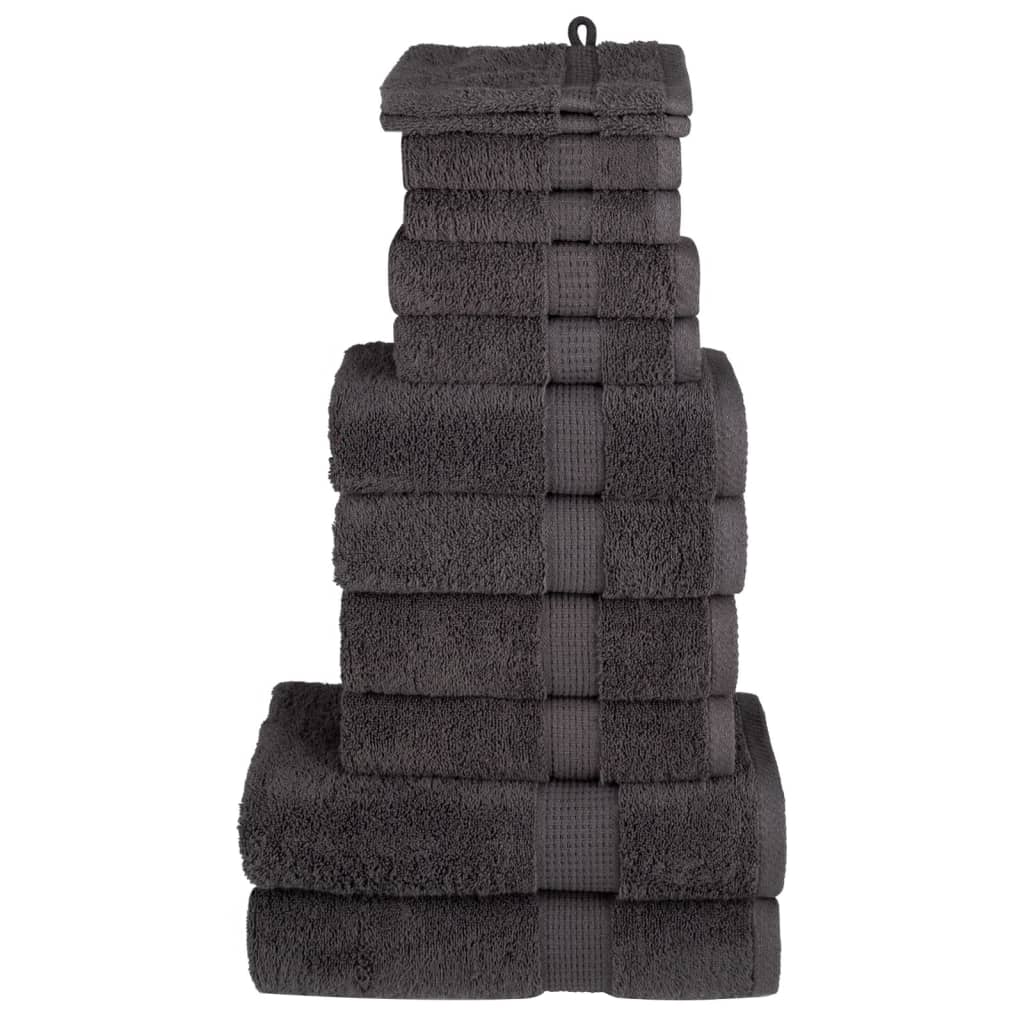 12-Delige Handdoekenset Solund 600 G/M² Kleurig Antraciet