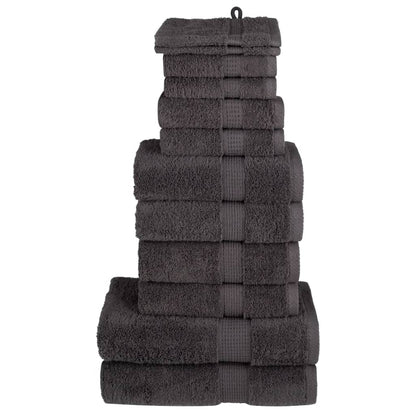 12-Delige Handdoekenset Solund 600 G/M² Kleurig Antraciet
