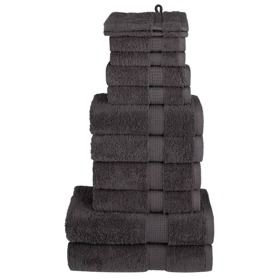 12-Delige Handdoekenset Solund 600 G/M² Kleurig Antraciet