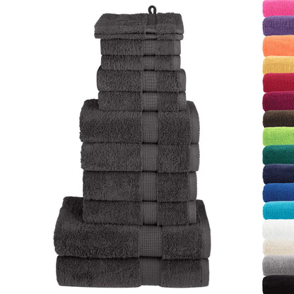 12-Delige Handdoekenset Solund 600 G/M² Kleurig Antraciet