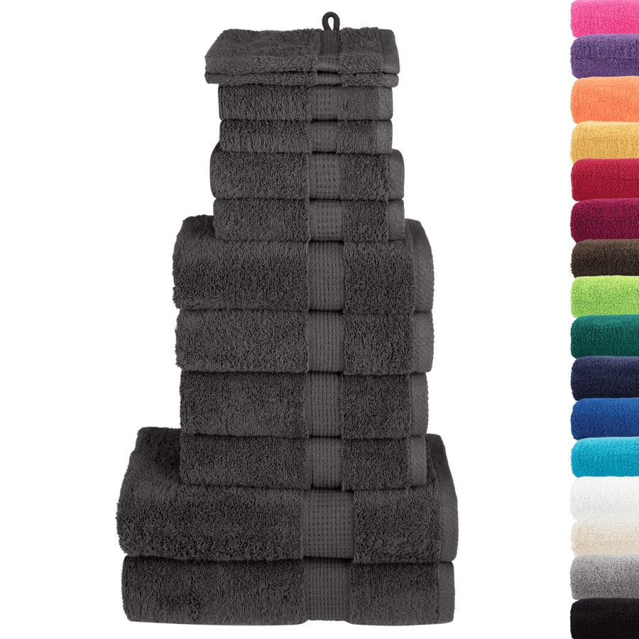 12-Delige Handdoekenset Solund 600 G/M² Kleurig Antraciet