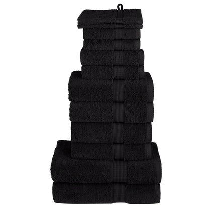12-Delige Handdoekenset Solund 600 G/M² Zwart