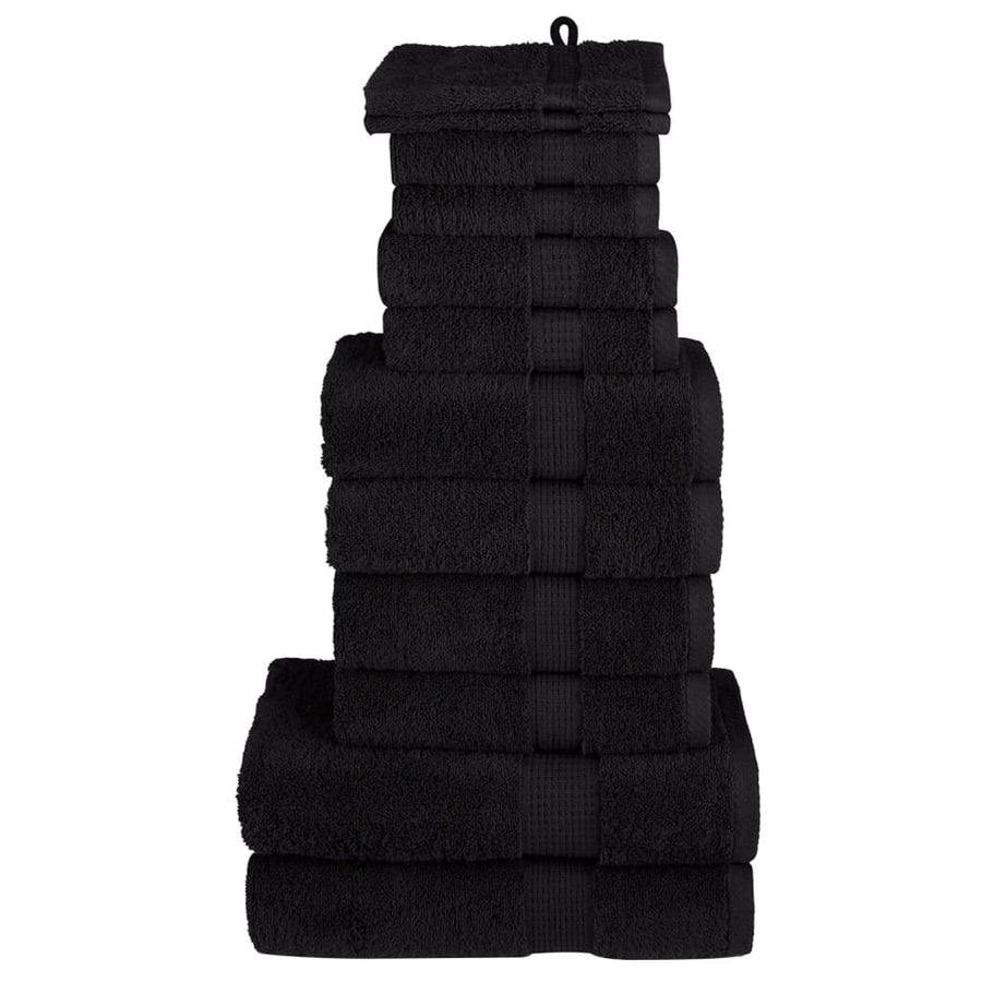 12-Delige Handdoekenset Solund 600 G/M² Zwart