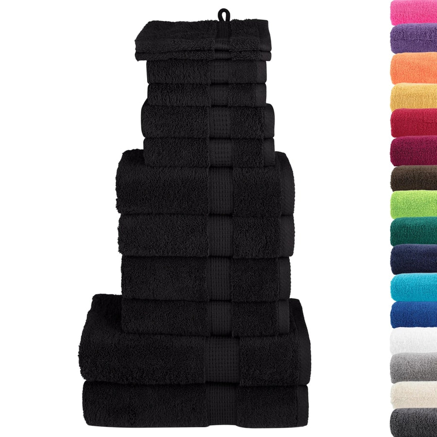 12-Delige Handdoekenset Solund 600 G/M² Zwart