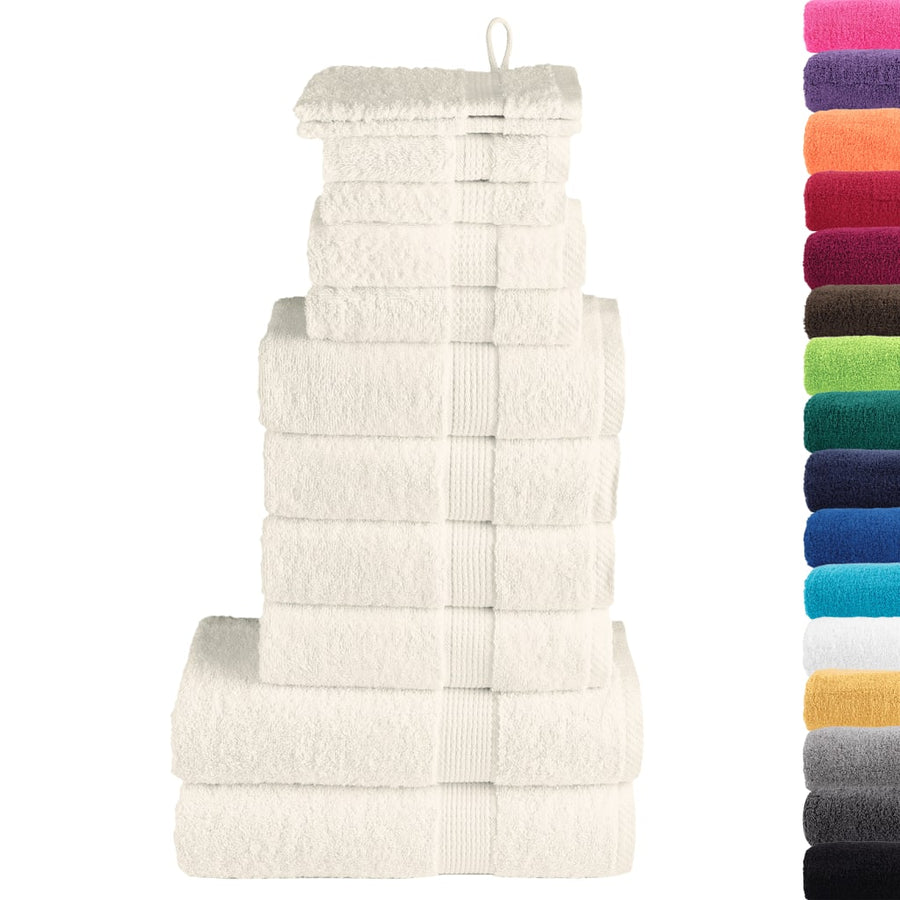 12-Delige Handdoekenset Solund 600 G/M² Kleurig Crème