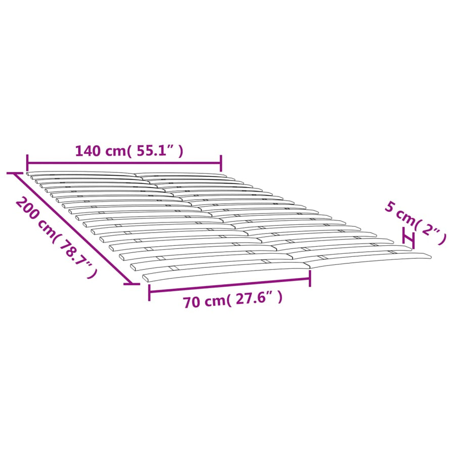 Lattenbodems 2 St Met 34 Latten 70X200 Cm 140 x 200 cm