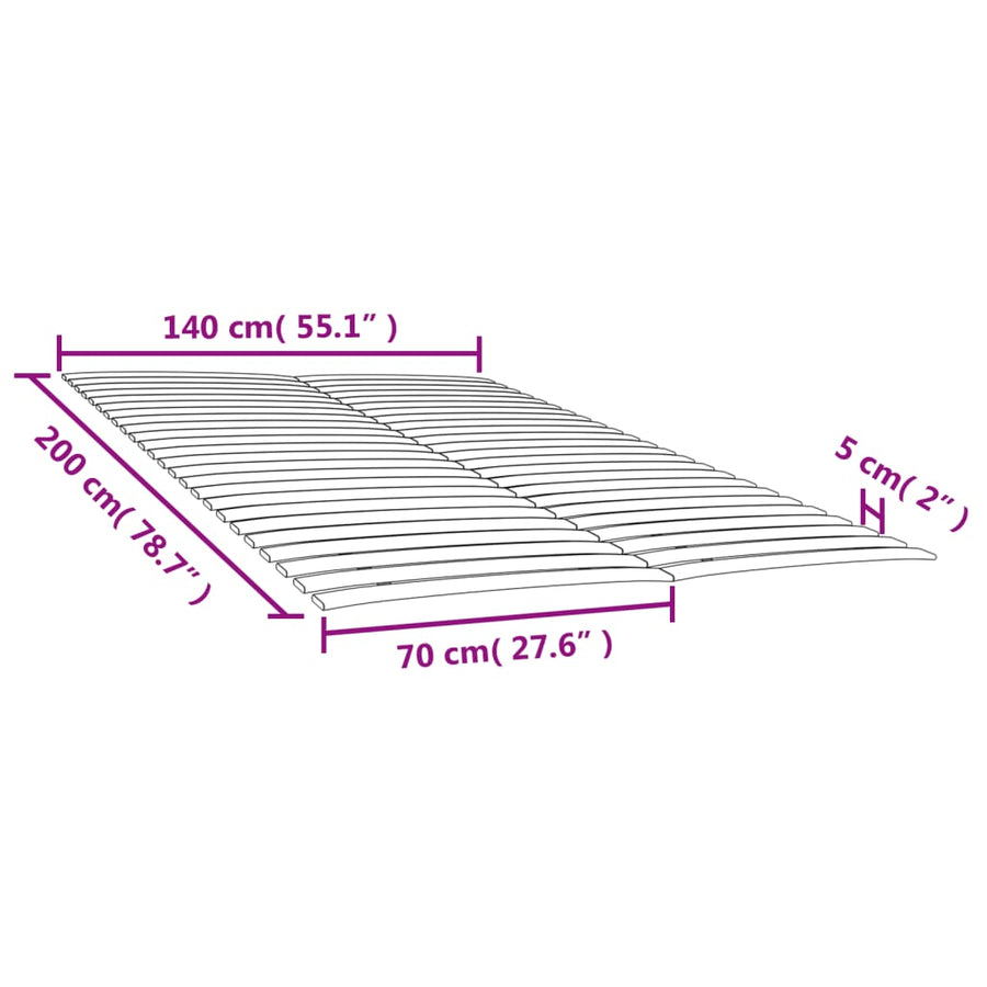 Lattenbodems 2 St Met 48 Latten 70X200 Cm 140 x 200 cm