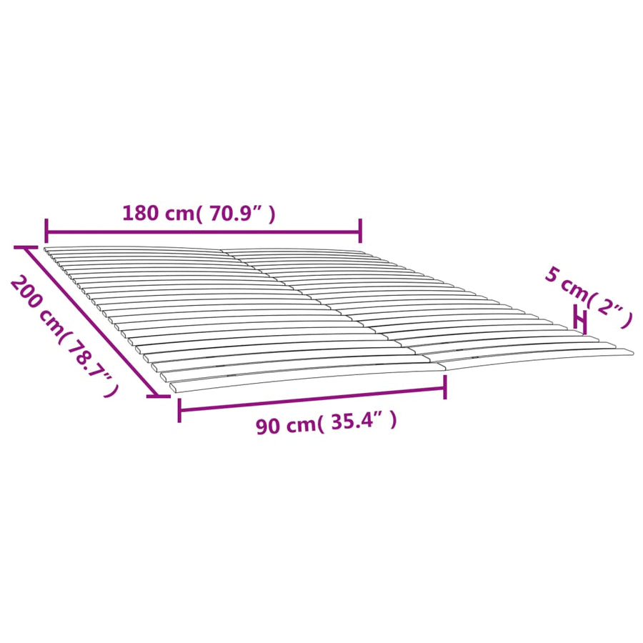 Lattenbodems 2 St Met 48 Latten 90X200 Cm 180 x 200 cm