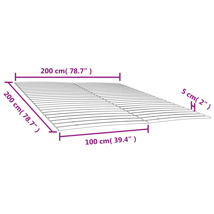 Lattenbodems 2 St Met 48 Latten 100X200 Cm 200 x 200 cm