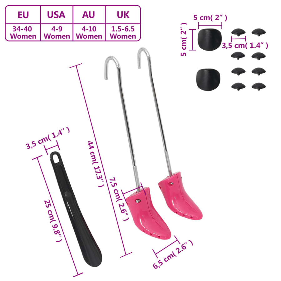 Schoenspanners Met Schoenlepel Eu 34-40 Kunststof Roze