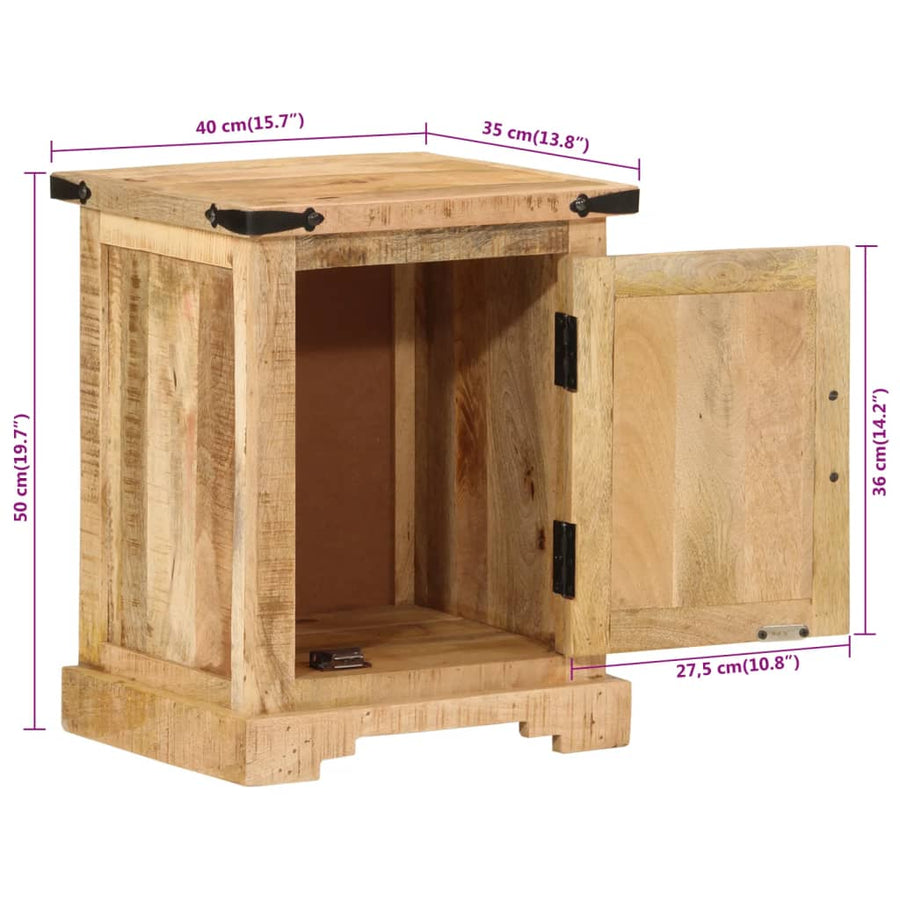 Nachtkastje 40x35x50 cm massief mangohout