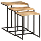 Tafeltjesset 3 st massief acaciahout 45x30x51 cm