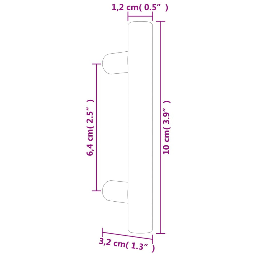 Handvatten Roestvrij Staal 20 64 mm Zwart