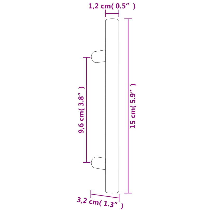 Handvatten Roestvrij Staal 20 96 mm Zwart
