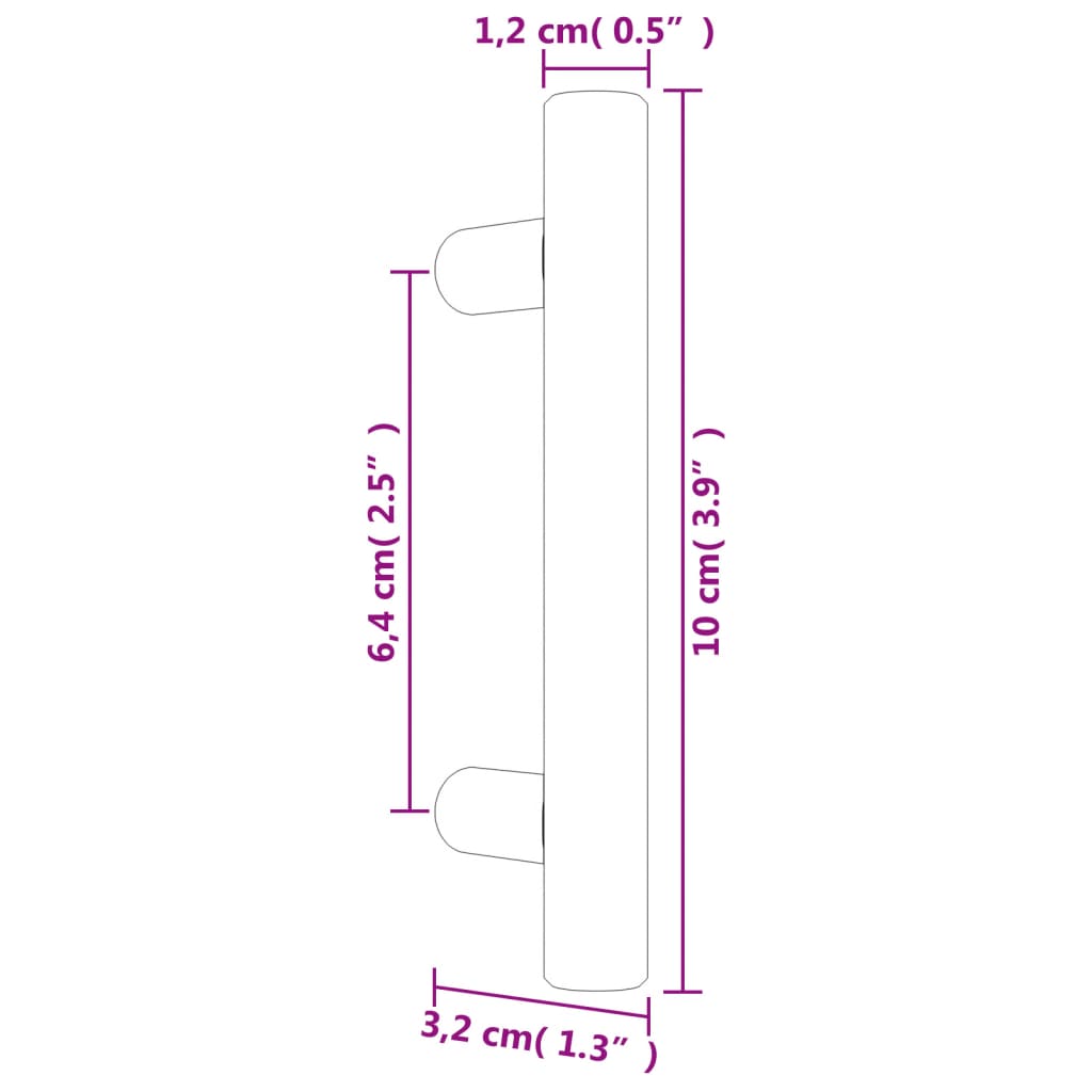 Handvatten Roestvrij Staal Kleurig 20 64 mm Brons