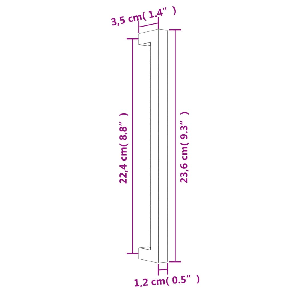Handvatten Roestvrij Staal 10 224 mm Zwart