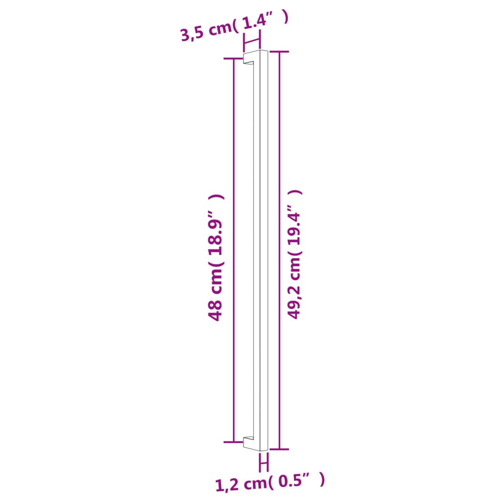 Handvatten Roestvrij Staal 10 480 mm Zwart