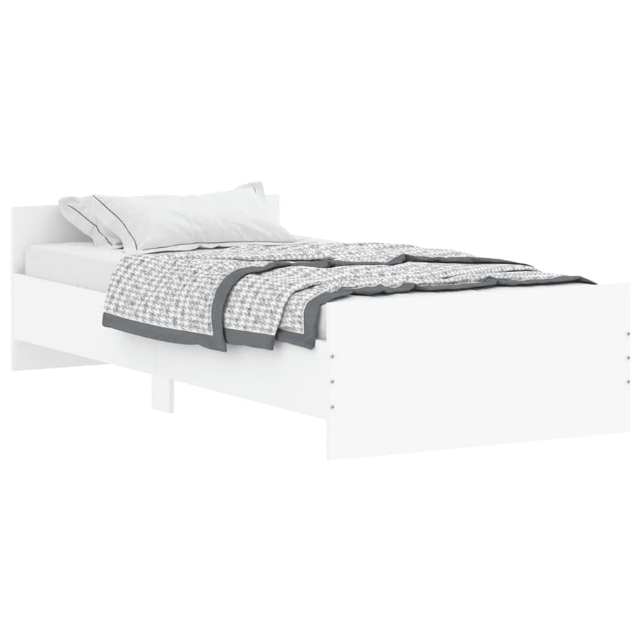 Bedframe Bewerkt Hout 90 x 200 cm Wit
