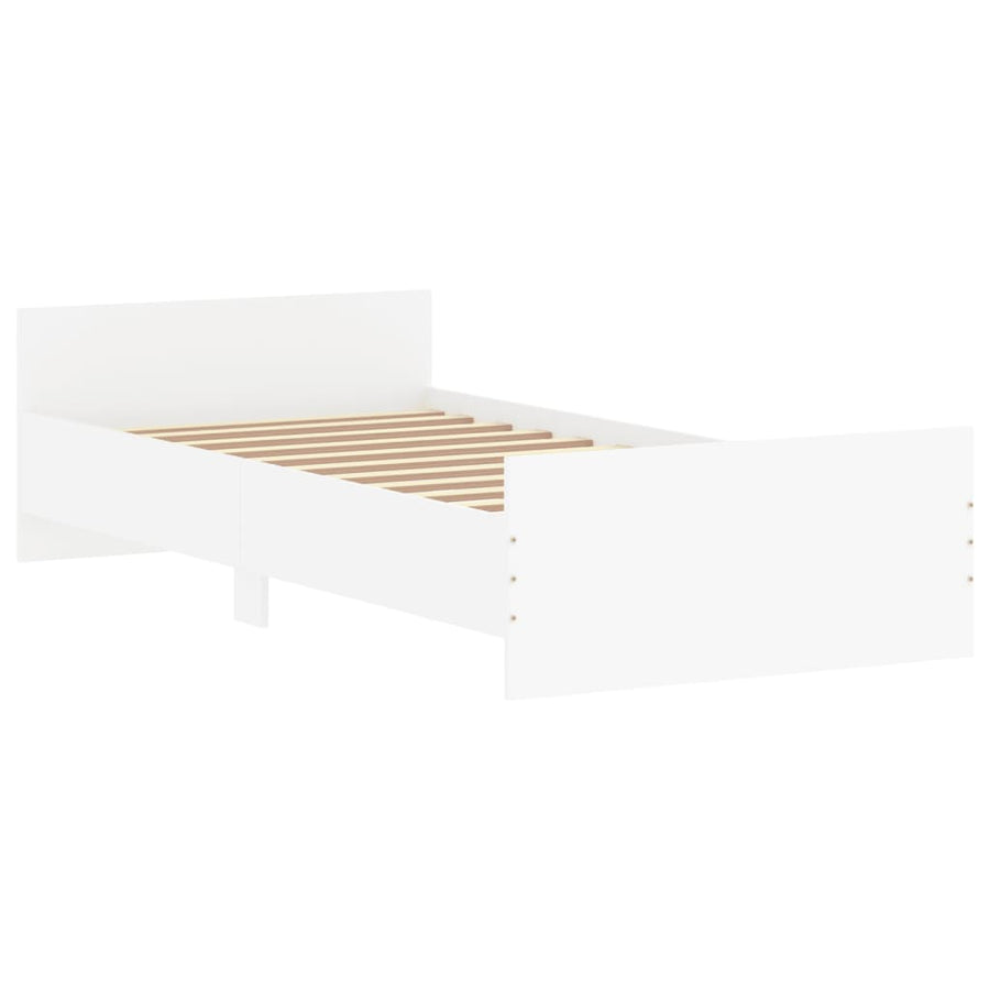 Bedframe Bewerkt Hout 90 x 200 cm Wit